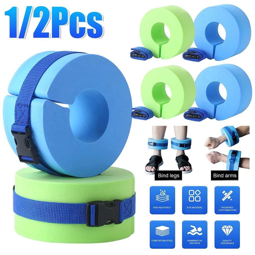 1/2pcs Foam Swimming Float Ring Water Aerobics Exercise Aquatic Cuff Swimming Legging Ankles Arm Floats Ring Water Sports Cuffs