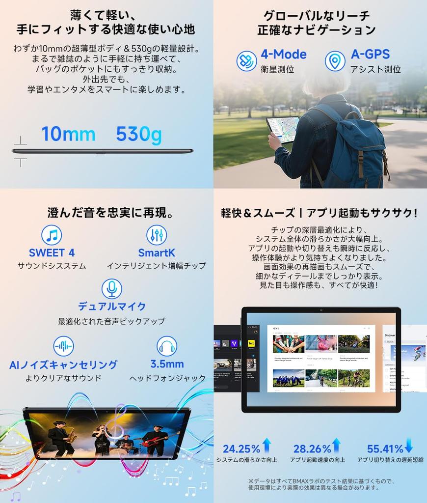 AI Large TF Expansion Android Widevine T310 A75 Android Thin and TDDI IPS Japanese Manual bmax [First-Ever Tablet, 10-inch Screen, Wi-Fi