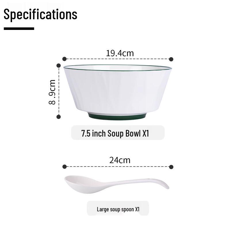 Haoya Jingdezhen Underglaze Ceramic Soup Bowl Set