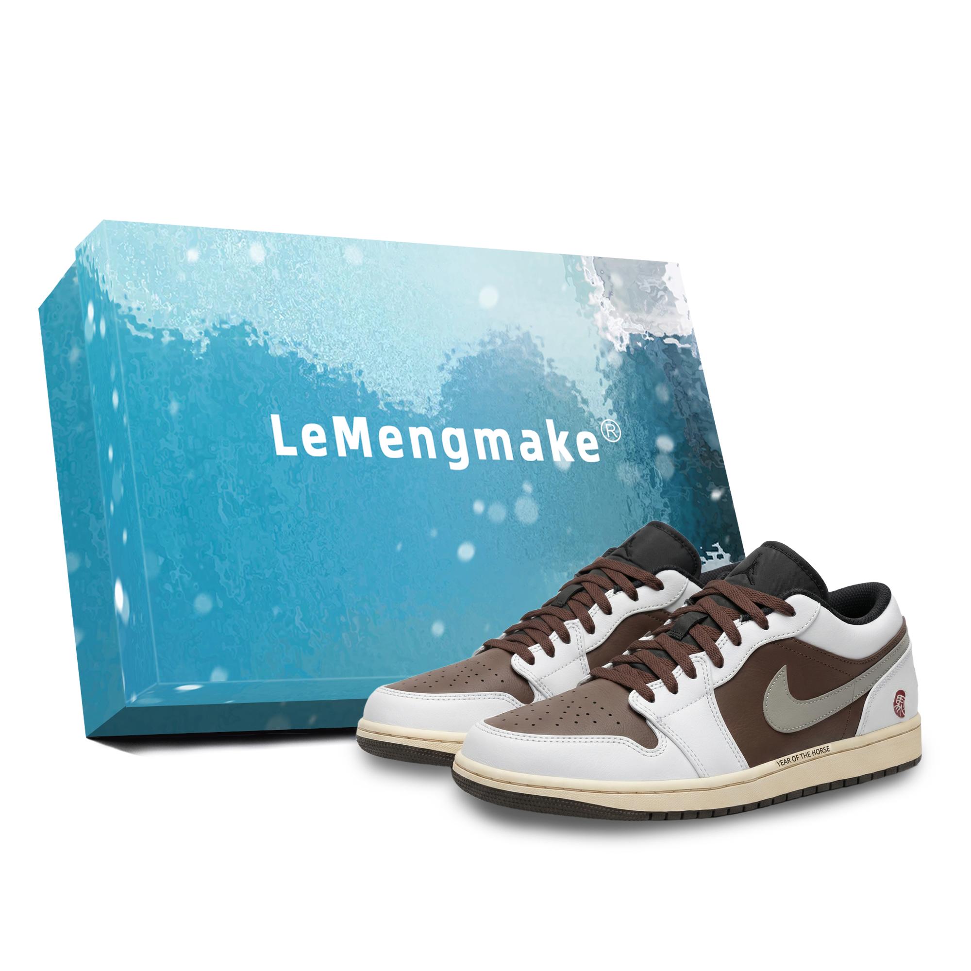 Jordan Air Jordan 1 Lemon Joy Low top Vintage Basketball Shoes Unisex Mocha Brown 553558-040(Team778-S-BOX) 41