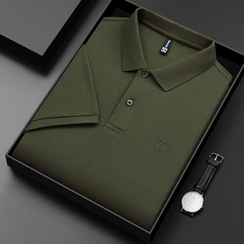High End 100% Cotton POLO Shirt Men's Summer New Fashion Tiger Head Embroidery Short Sleeve T-shirt Lapel Half Sleeve Paul Shirt