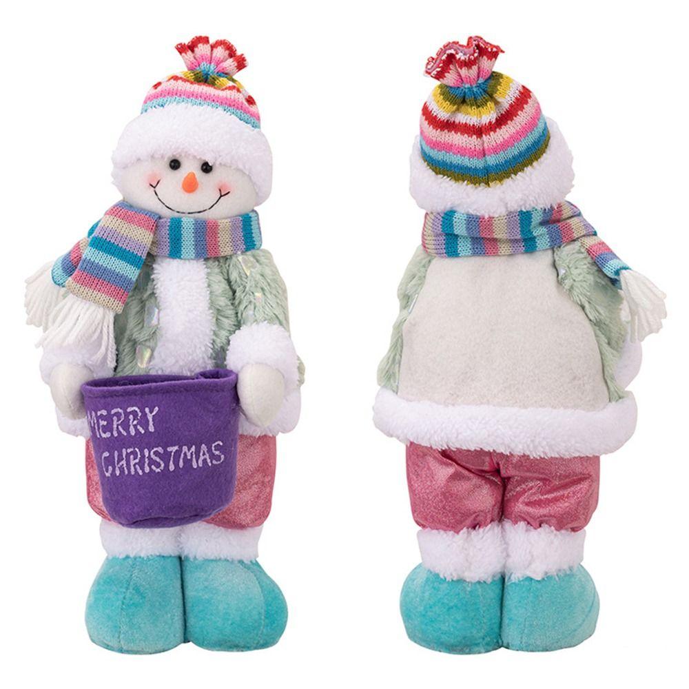 3D Christmas Decoration Supplies Cute Santa Claus Dolls Portable Snowman Doll Ornaments Home