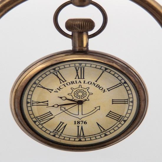 15.24 Cm Victorian Nautical Style Desk Clock and Compass Shelf Mantle Clock, Home Office Decor, Classical Fireplace Decoration