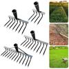High Carbon Steel Nail Rake Multifunctional 4/7/9/12 Teeth Loose Soil Nail Rake Labour-Saving Dethatching Rake Garden Tool