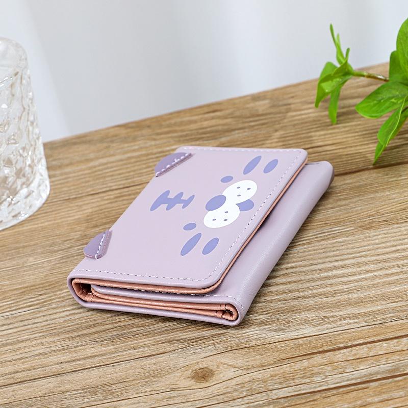 IELGY cat short multi-card slot clear coin purse for women