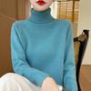 New Women's Casual Autumn/Winter High Neck Velvet Knit Sweater - Solid Color Short Pullover