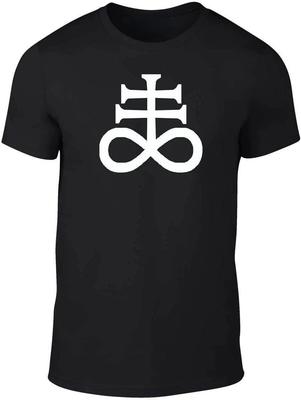 Satanisches Kreuz Symbol T-Shirt. Premium Baumwolle Kurzarm Rundhals Herren T-Shirt Neu S-3XL - Herren Sommer Baumwolle Grafik T-Shirt