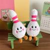 Smiling Expression Cute Bowling Cartoon Plush Toy Pendant For Decoration Bag