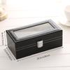 4‑Slot PU Leather Watch Storage Box Clear Display Window Household Portable Organizer for Men Women Wristwatch Collection Case