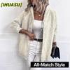 Women's Vintage Casual Solid Color Print Summer Spring Long Sleeve Jackets & Coats