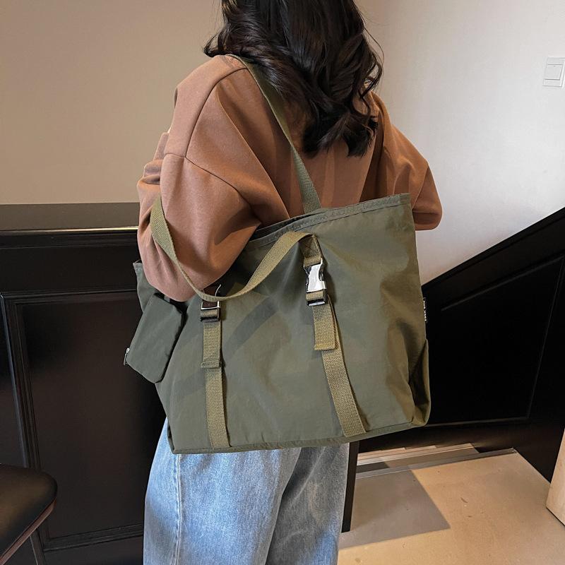 Large capacity tote bag women's shoulder messenger bag fashion trend casual shoulder bag student class handbag