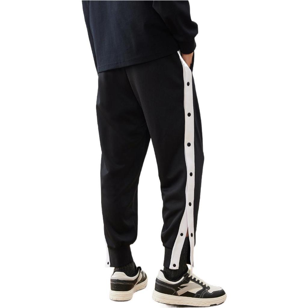 Anta Basketball Series Logo Print Elastic Cuff Knit Sports Pants Men Bottoms Black 152241311S-2