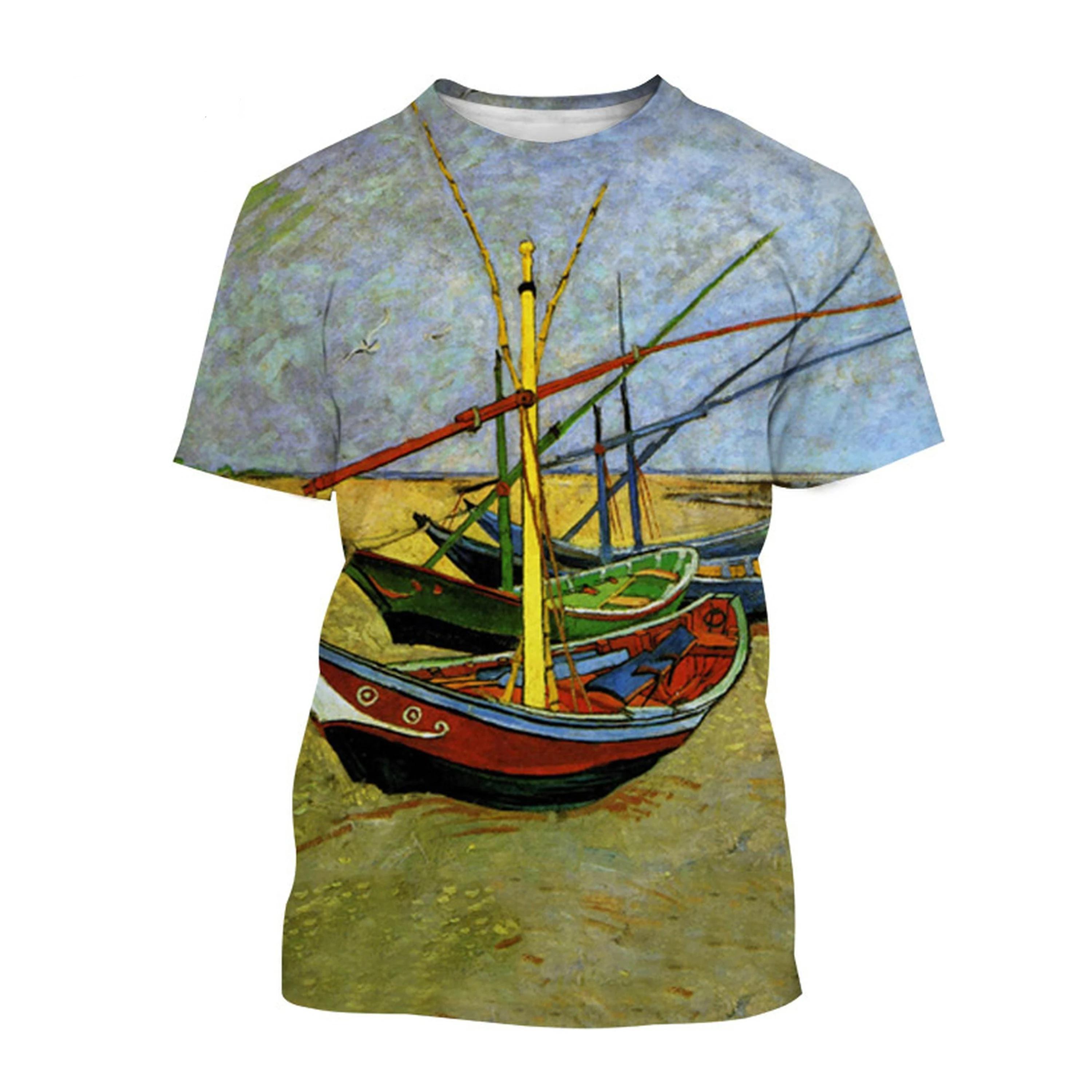 

Соняшники Футболки Van Gogh Art 3D Print Streetwear Чоловіки Жіноча Мода Оверсайз Футболка з коротким рукавом Літні дитячі топи Одяг 6XL зелений
