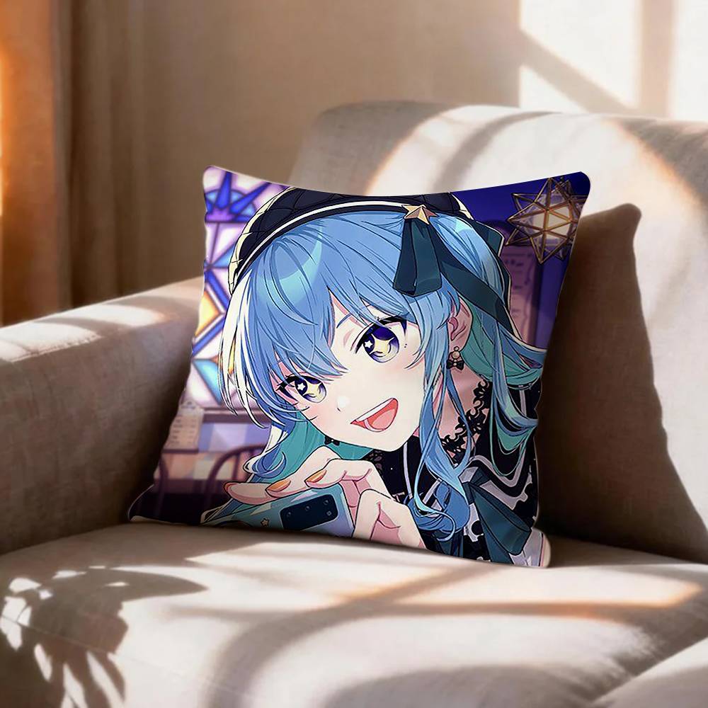 COOL Hoshimachi SSuisei Vtuber Pillow Case Pattern Printed Pillowcase For Living Room Sofa Cushion Cover