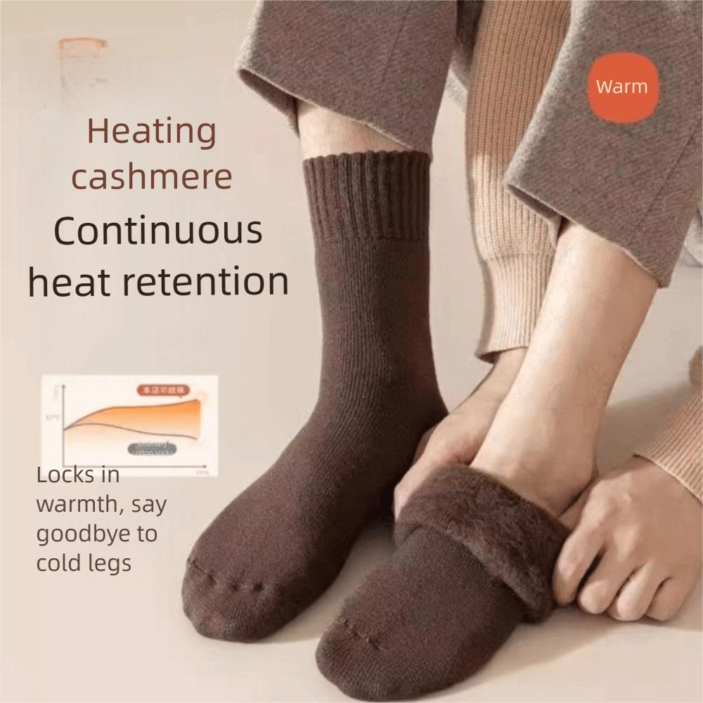 Polyester Cotton Winter Warmer Thicken Sock Medium Tube Sock Seamless Sleeping Socks Thermal Wool Cashmere Snow Socks For Man