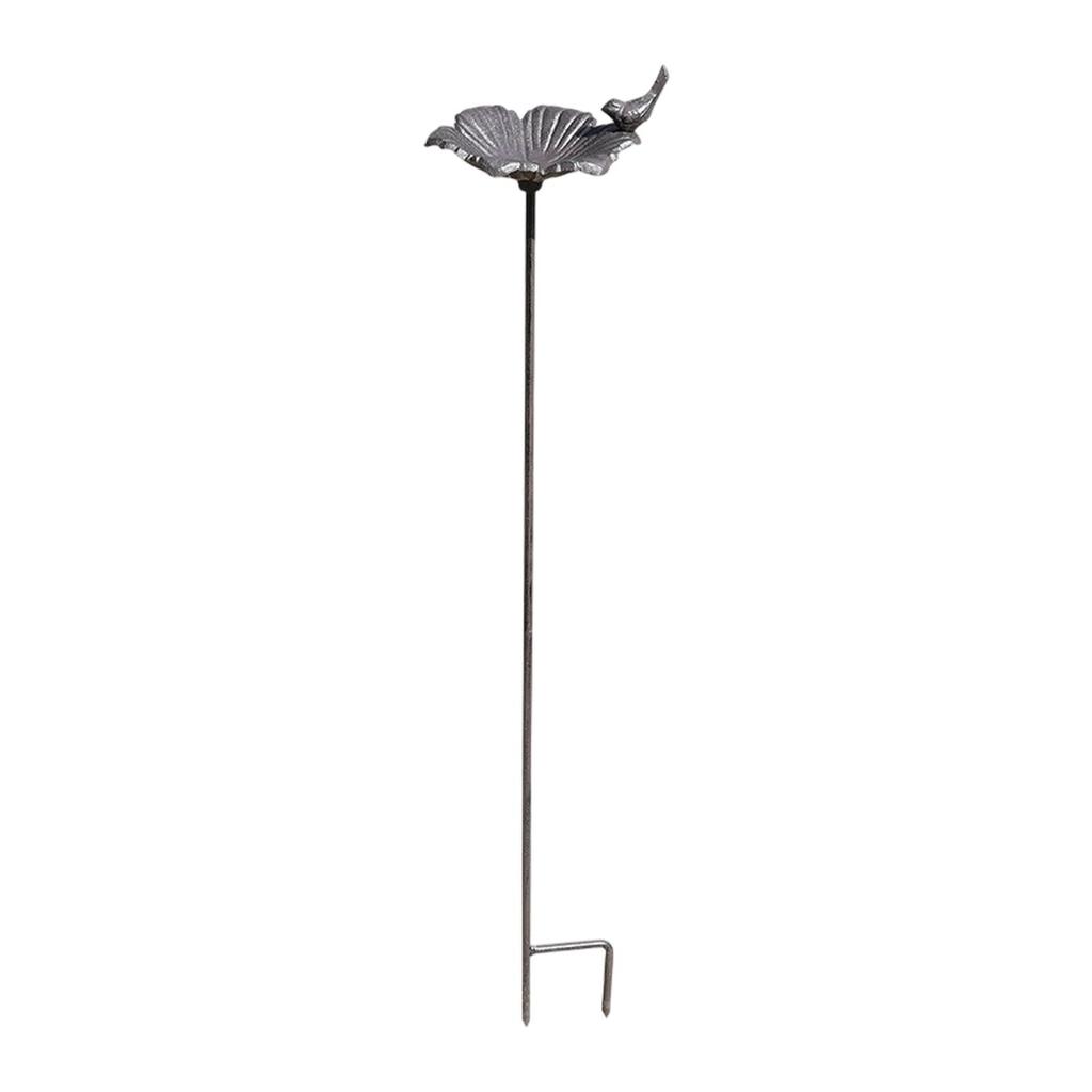 Bird Bath with Stake Iron Outdoor Garden Bird Feeder Bowl for Landscape Lawn Fence Patio Backyard Decor