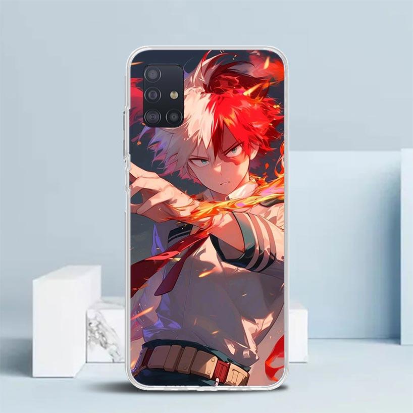 Todoroki Shoto MHA My Hero Soft Cover for Samsung Galaxy A12 A22 A32 A52 A72 A02S Phone Case Note 20 Ultra 10 S10 Plus A51 A71 A