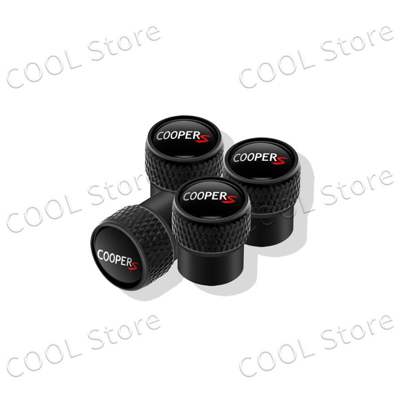 4Pcs Car Styling John Cooper Works Emblem Auto Wheel Tire Air Valve Caps Dust Cover For Mini Cooper S Logo R52 R53 R58 F55 F56K