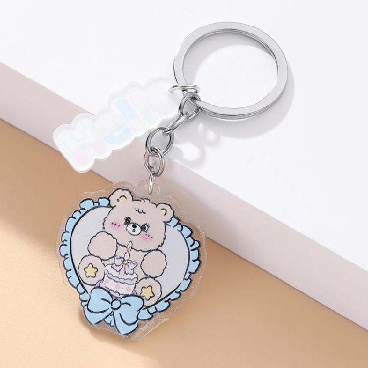 Flower Butterfly Heart Keychains Cartoon Pendant Keyring Handbag Charm Pendant