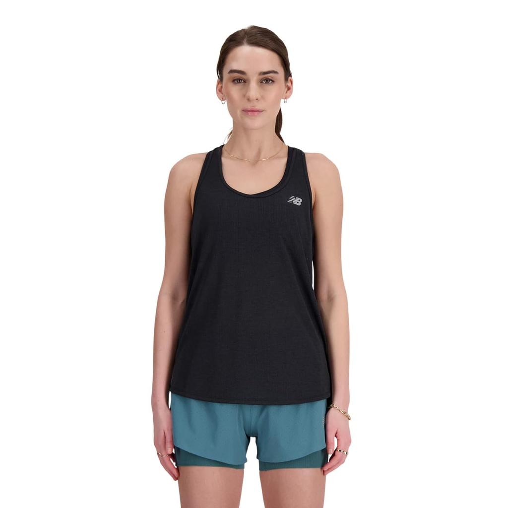 New Balance Sleeveless Athletics Tank Training Black Size L Women's Top, Sports, Yoga, Sweat-Wicking, Quick-Drying, (WT41250), Heather,