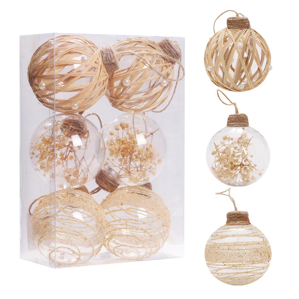 

Set of 6 Christmas Ball Ornaments Shatterproof Christmas Tree Ornaments Decorative Hanging Ornaments for New Year Holiday Party