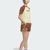 adidas Originals Retro Camp Graphic Loose Comfortable Simple Round Neck Short Sleeve Raglan T-Shirt Women T-Shirt Powder-Yellow Soft-Brown JM8007