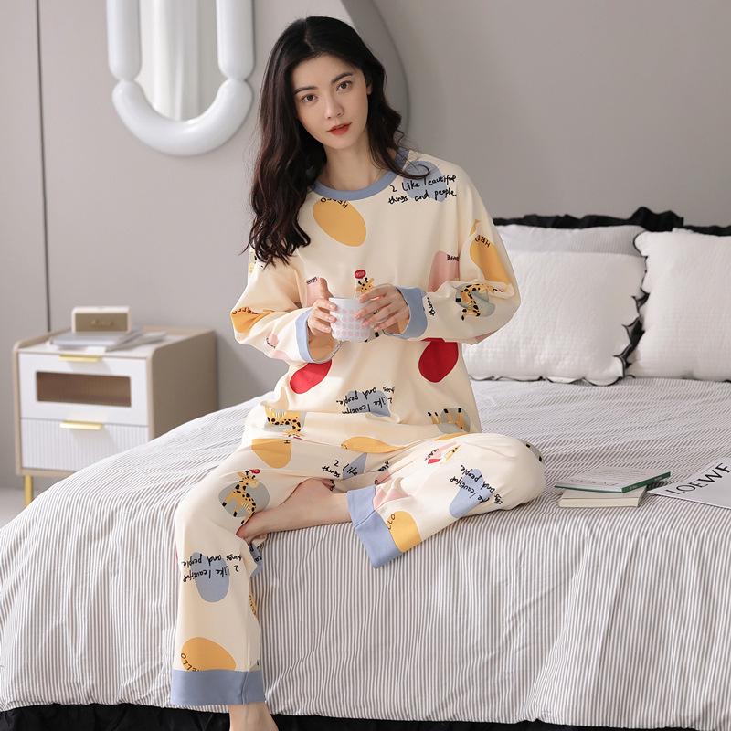 Women's Autumn/Winter Pajama Set: Cute, Girlish Long-Sleeve, Loose, Casual Homewear