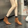 2025 autumn new pointed thin heel high heel temperament French fashion sexy beautiful women short boots