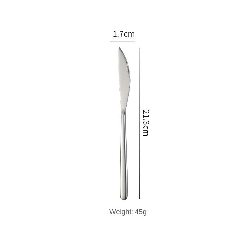 HANYANG Besteck aus 304 Edelstahl, Tafelgabel, Obstgabel, runder Löffel, Eisportionierer, Kante, rund, glatt, dick, Geschenke