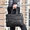 Men's Genuine Leather Briefcase, Business Casual Crossbody, Large Capacity Cowhide Bag