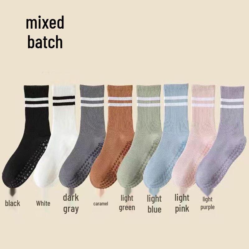 Women s Anti-Slip Yoga & Pilates Mid-Calf Socks – Grippy Sports & Floor Socks One Size