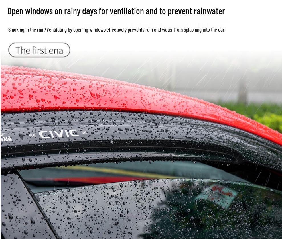Honda Civic Rain Guards: Fits Hatchback & Sedan - Window Eyebrows & Deflectors