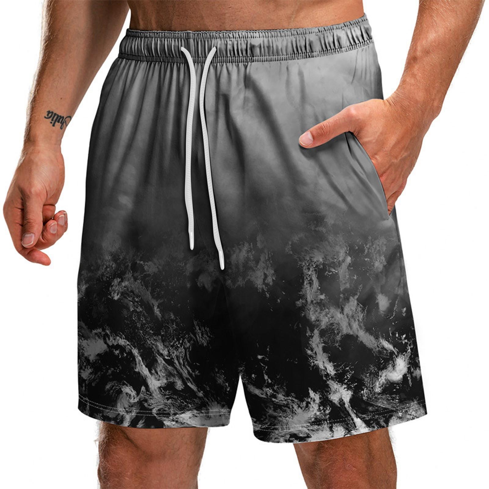 

Мужские забавные пляжные шорты, тонкие шорты черного цвета с 3D-принтом и карманами на шнурке XXXXXXL