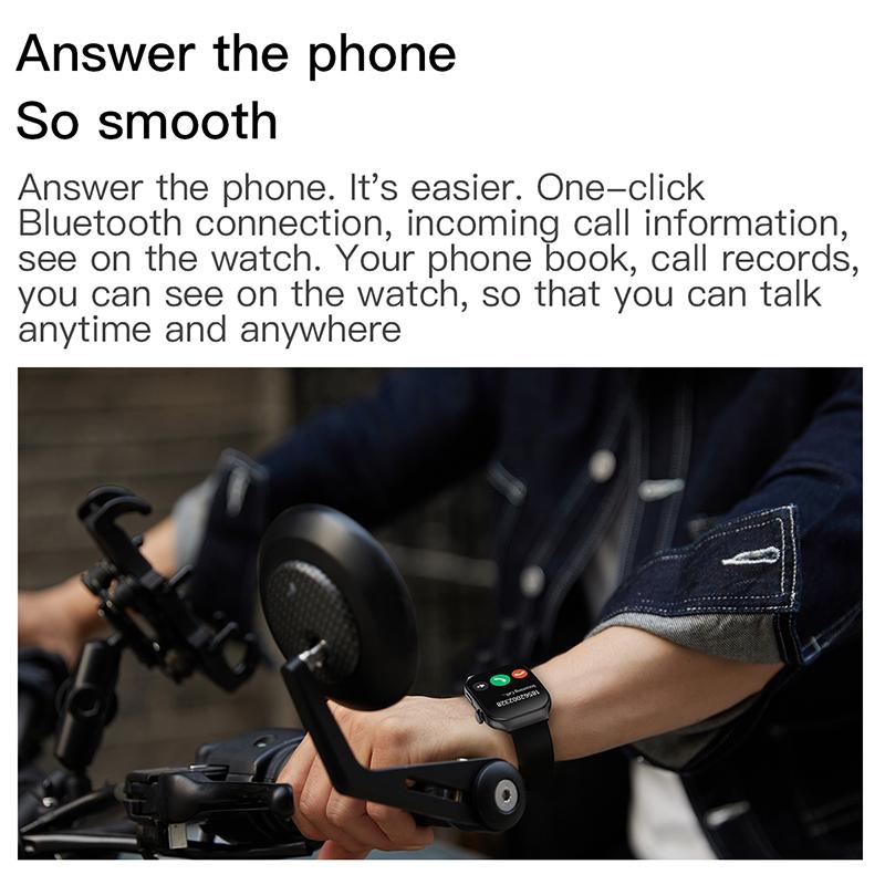 Zakrzywiony Smartwatch 2,01 cala Pełny Dotyk Smart Bransoletka Ćwiczenia na Świeżym Powietrzu Monitorowanie Tętna Smartwatch