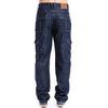Mens Jeans Cargo Denim Pants Regular Loose Fit Multi Pockets Classic Washed Military Wear