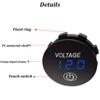 DC 5V-48V Mini Round Waterproof Motorboat Motorcycle LED Panel Touch Switch Digital Voltmeter Tester Monitor Display Voltmeter