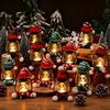 Retro Small Oil Lamp Halloween LED Snowman Lantern Light 12 Expressions With Hat Scarf Holiday Party Home Festive Decoration