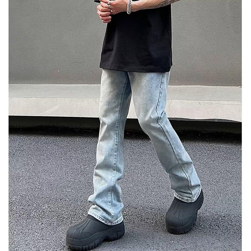 Temperament Hong Kong Style Micro-elastic Quality Micro-pull Jeans New Trousers Trendy Brand Ins Mid-waist Daily Washing