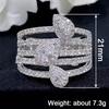 CAOSHI Shining Gold Color/Silver Color Party Ring Elegant Accessories Daily Wearable Classic Cubic Zirconia Jewelry for Women