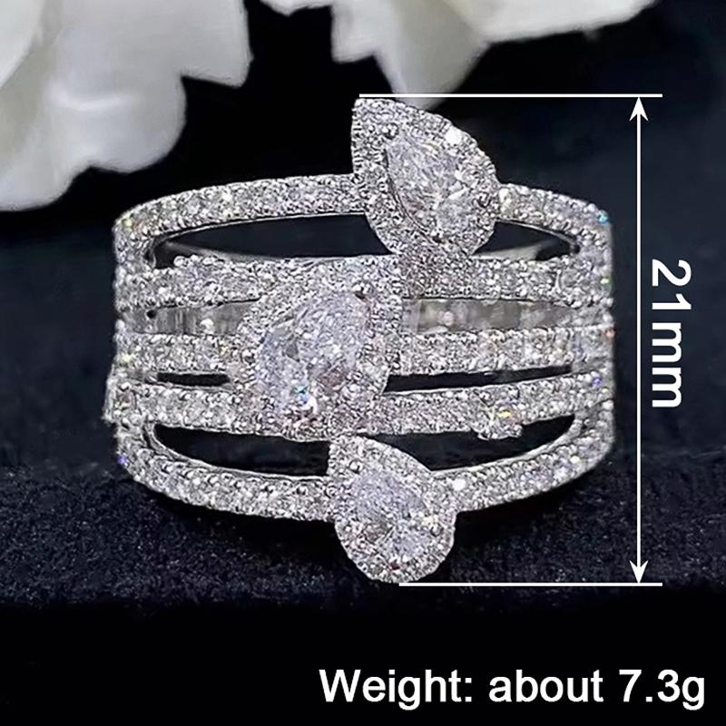 CAOSHI Shining Gold Color/Silver Color Party Ring Elegant Accessories Daily Wearable Classic Cubic Zirconia Jewelry for Women