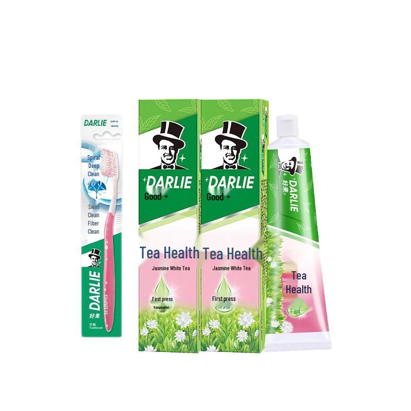 Darlie Chabaijian Jasmine White Tea Toothpaste 2x140g with Toothbrush