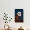 1pc Moonlit Tree Tin Sign, 2D Flat Rustproof Waterproof Metal Plaque, Vintage Wall Door Decor