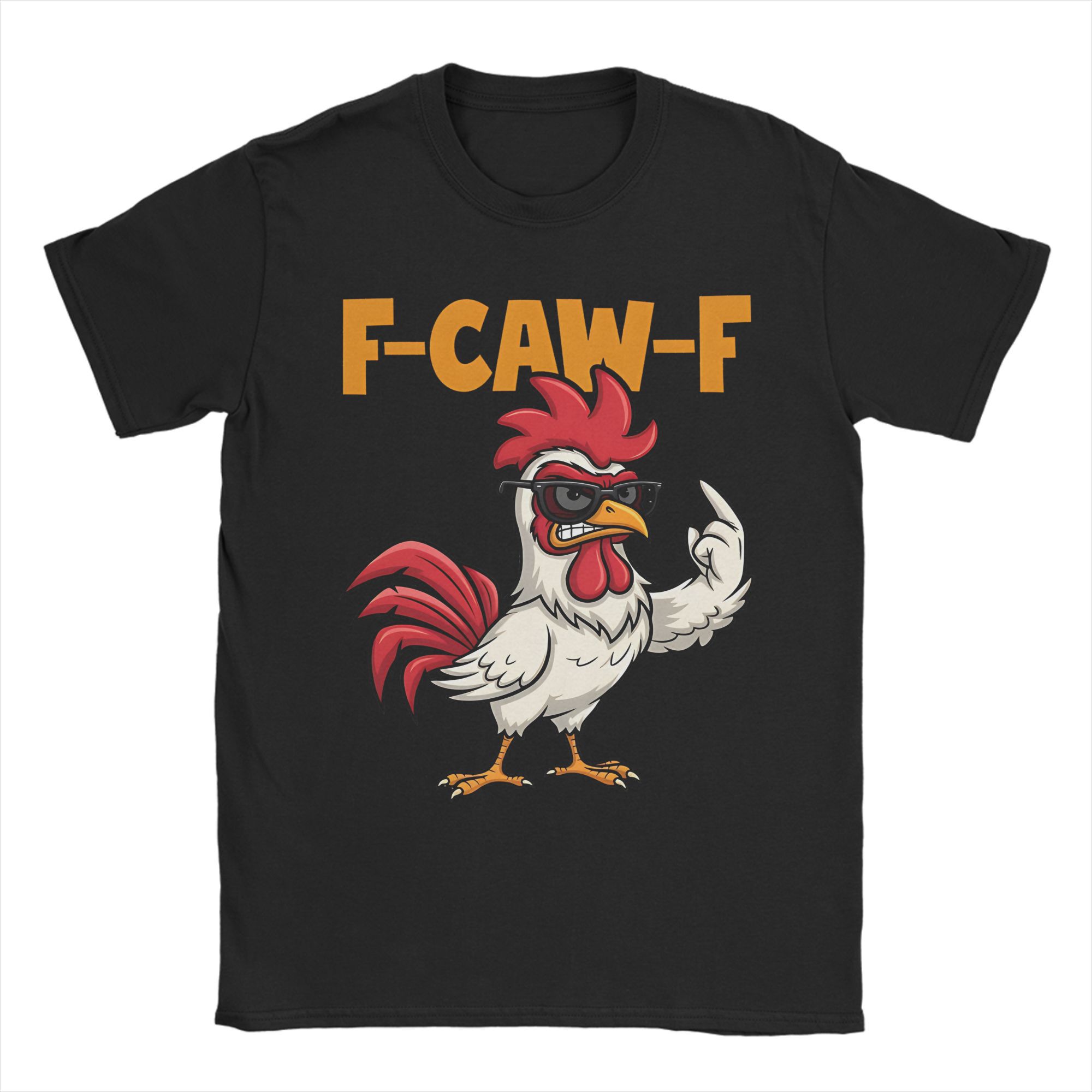 

FCawF Funny Chicken FCAWF Humor Quote Rooster Meme for UNISEX Women T Shirt Tees Short Sleeve TShirts Pure Cotton Unique Clothes XL