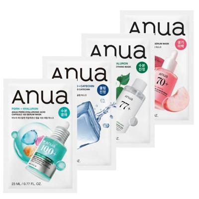 Blattmasken-Kollektion (PDRN / Herzblatt / Pfirsich / Catechin) Feuchtigkeitsspendende & Beruhigende Gesichtsmasken 10 Stück