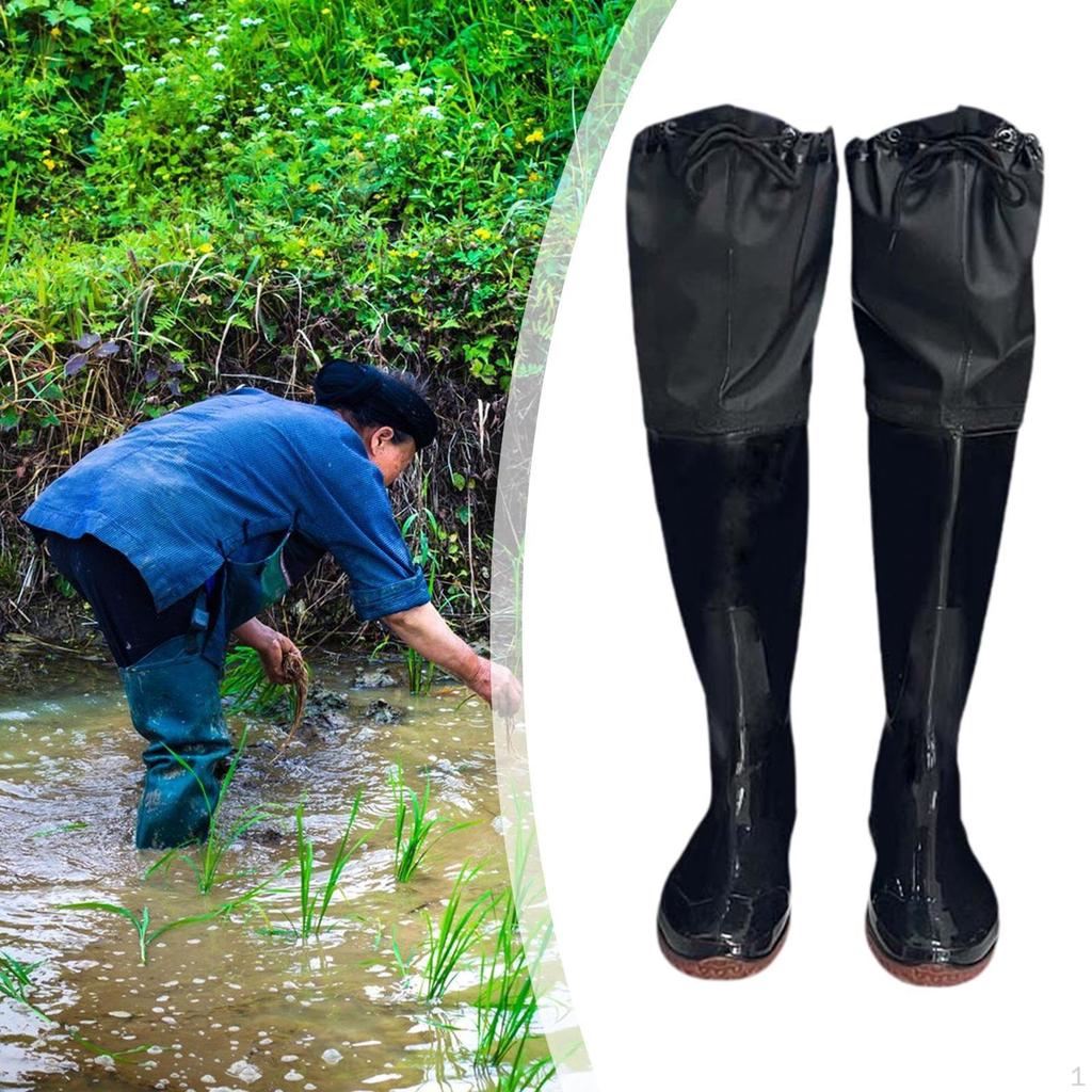 Fishing Hip Wader Boots Hunting PVC Height 60cm Lightweight Soft Sole Wading Shoes Bootfoot