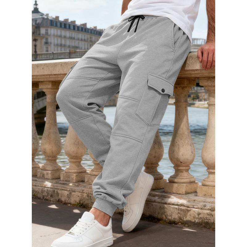 Pantalon cargo en polaire pour homme Pantalon jogger décontracté avec poches