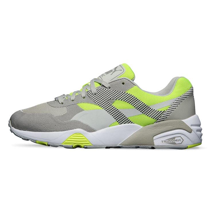 PUMA R698 Progressive Lace Up Running Shoes Grey/Green Men s 362046-02 EU 40