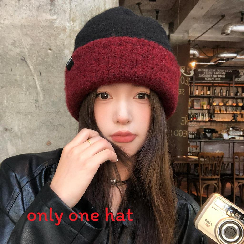 Wool Blend Letter Knitted Hat For Women Winter Cold Weather Warmth