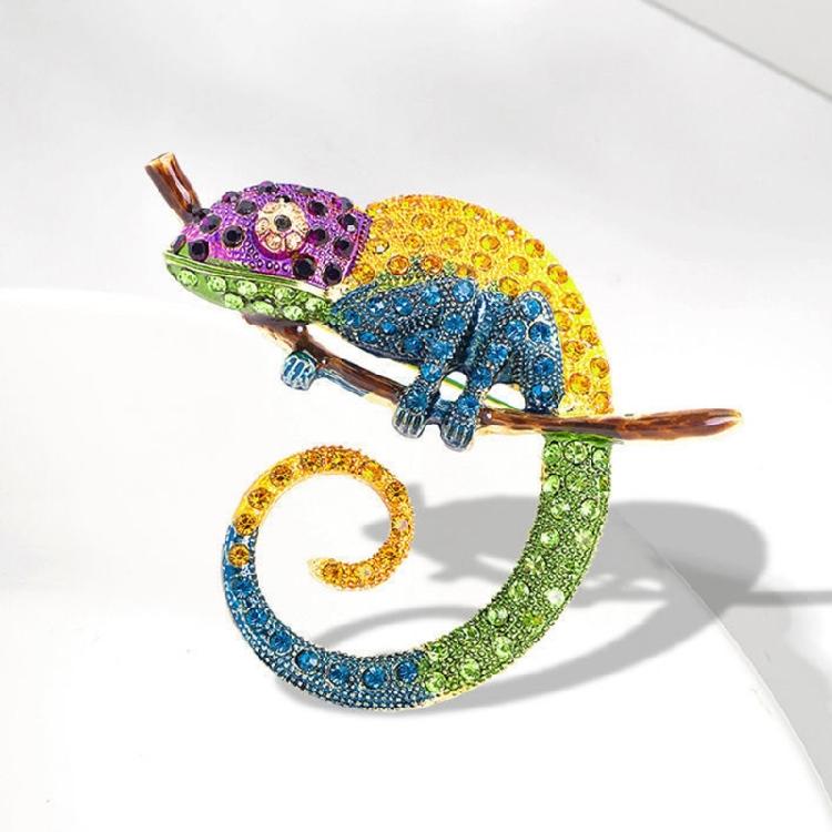 Vibrant Lizard Brooch 4 Color Optional Alloy Accessory Versatile Outfit Accent Badge Pin For Casual or Formal