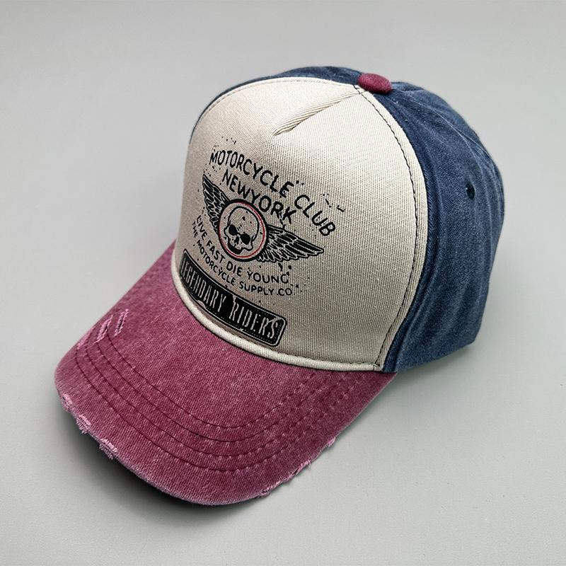 Motorcycle Sunshade Men Women Baseball Hats Cotton American Style Retro Contrasting Colors Fashion Snapback Caps Versatile New